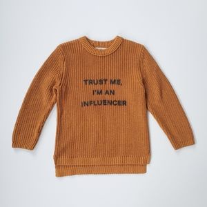 Zara 'Trust Me, I'm an Influencer' Ochre Sweater Size 5